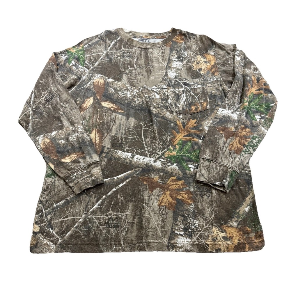 Unisex Rustic Ridge Camo‎ Long Sleeve Shirt L Gorpcore Hunting Fishing Country